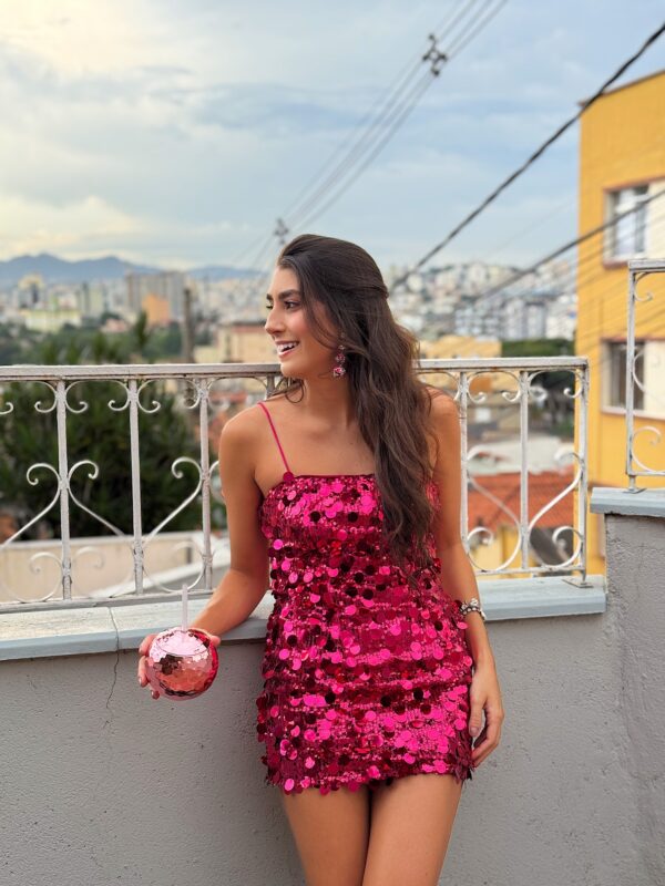 Vestido Paetê Pink